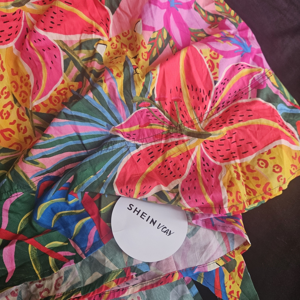 Women's Tropical print mini dress size large - Picture 9 of 9